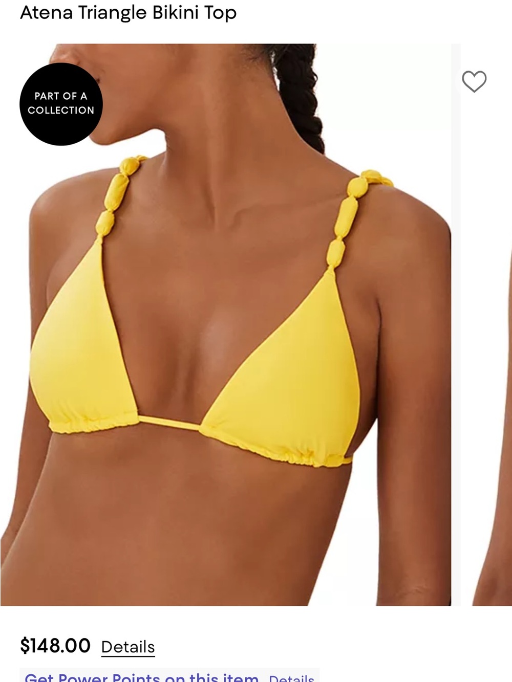 Yellow Beaded Accent Triangle Bikini Set
